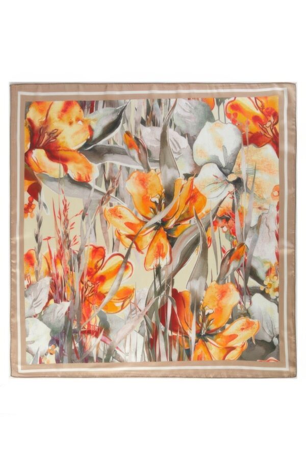 Watercolor Tulip Meadow Bandana - Layered Border