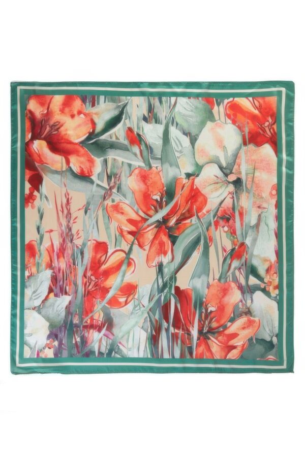 Watercolor Tulip Meadow Bandana - Layered Border