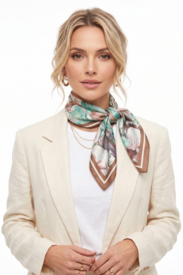 Watercolor Tulip Meadow Bandana - Layered Border