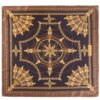 Compass-Print Bandana with Gold Chain Trim
