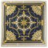Compass-Print Bandana with Gold Chain Trim