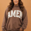 Plus Size Reversible Sweatshirt with WWJD/AMEN Graphic