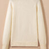 Bishop-Sleeve Crewneck Sweater with Button Cuffs