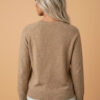 Bishop-Sleeve Crewneck Sweater with Button Cuffs