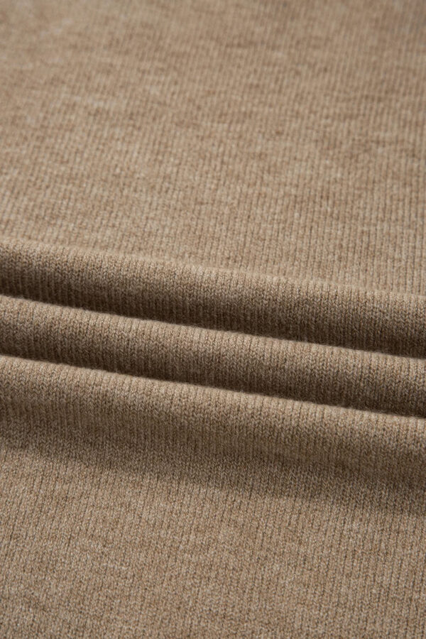 Bishop-Sleeve Crewneck Sweater with Button Cuffs