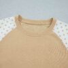 Polka Dot Patchwork Crop Sweatshirt & Wide-Leg Pants Set