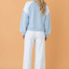 Polka Dot Patchwork Crop Sweatshirt & Wide-Leg Pants Set